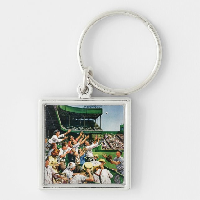 Catching Home Run Ball Key Ring (Front)