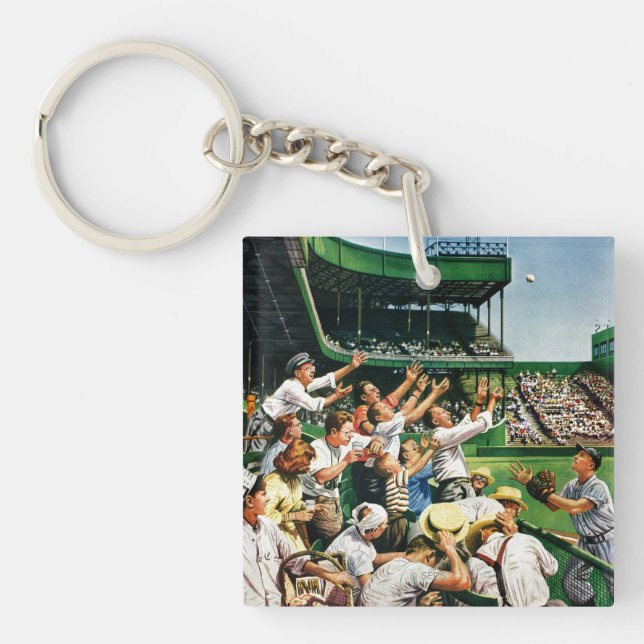 Catching Home Run Ball Key Ring (Front)