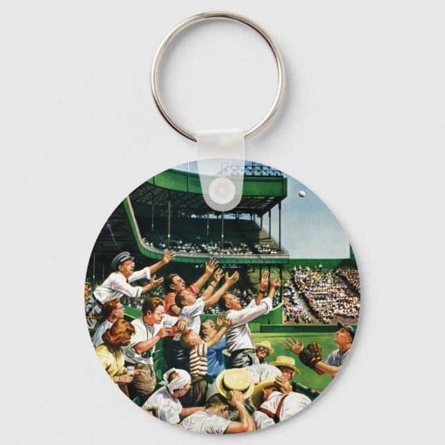 Catching Home Run Ball Key Ring (Front)