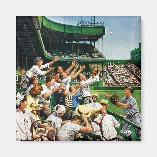 Catching Home Run Ball Magnet (Front)