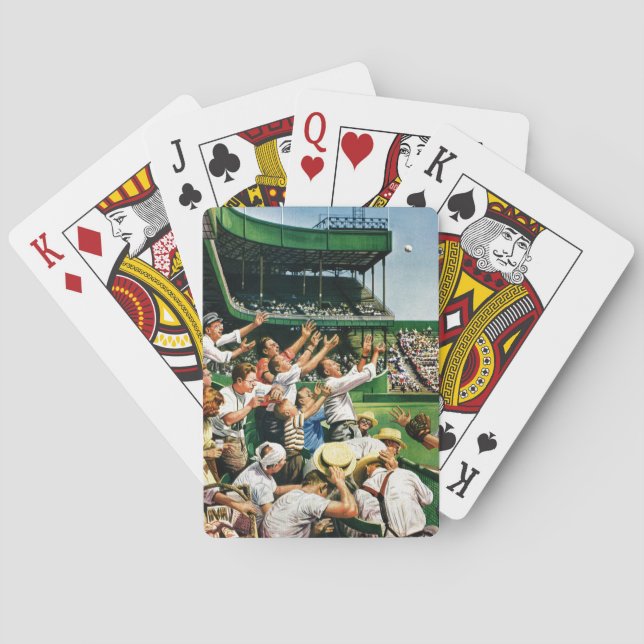 Catching Home Run Ball Playing Cards (Back)