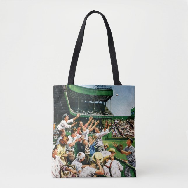 Catching Home Run Ball Tote Bag (Front)