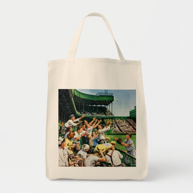 Catching Home Run Ball Tote Bag (Front)