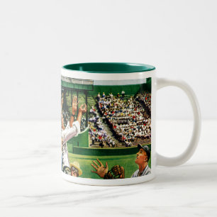 Catching Home Run Ball Two-Tone Coffee Mug