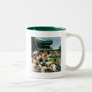 Catching Home Run Ball Two-Tone Coffee Mug