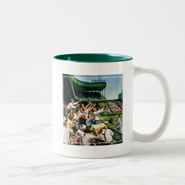 Catching Home Run Ball Two-Tone Coffee Mug (Right)