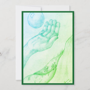 Catching or tossing? - Green flat Invitation