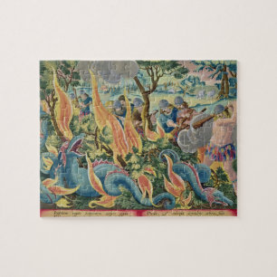 Catching Serpents in India Using Clubs and Torches Jigsaw Puzzle