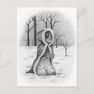 Catching Snowflakes Christmas Postcard