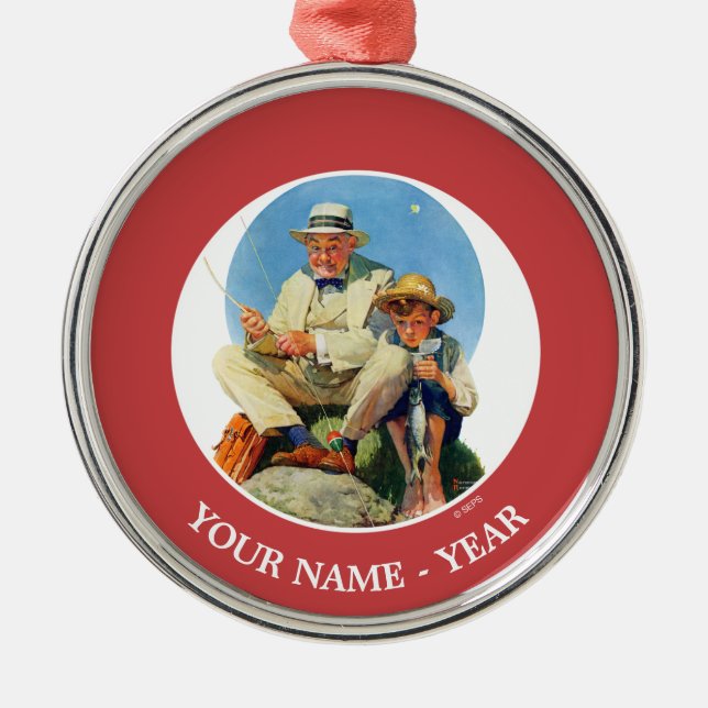 Catching the Big One Metal Tree Decoration (Front)