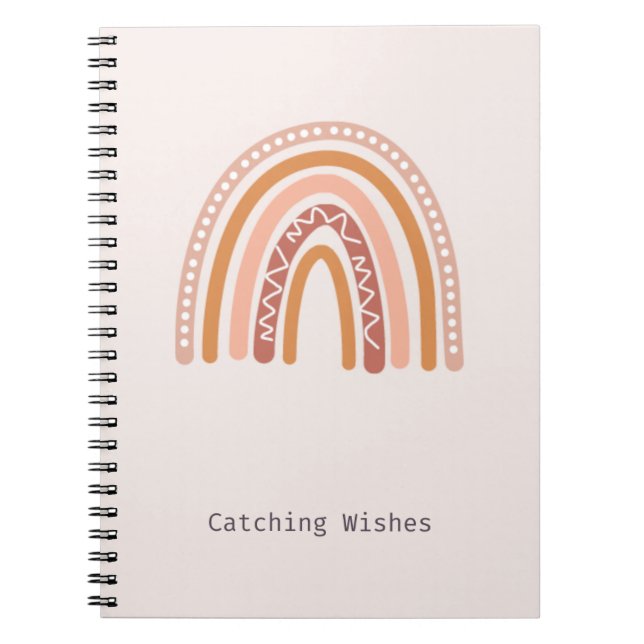 Catching Wishes Boho Rainbow Notebook  (Front)