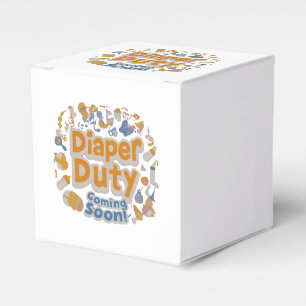 Catchy Gender Reveal Diaper Duty? Coming Soon Favour Box