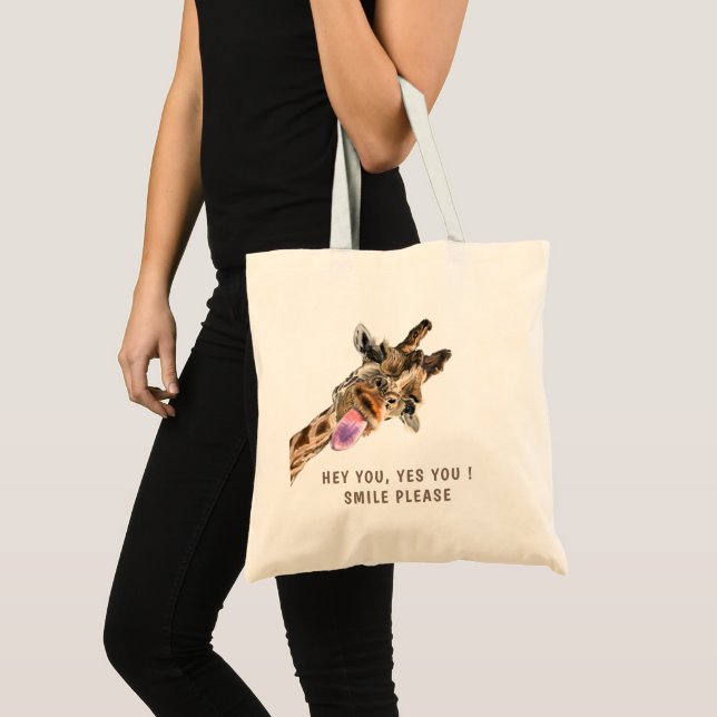 Catchy Giraffe Tote Bag (Front (Product))