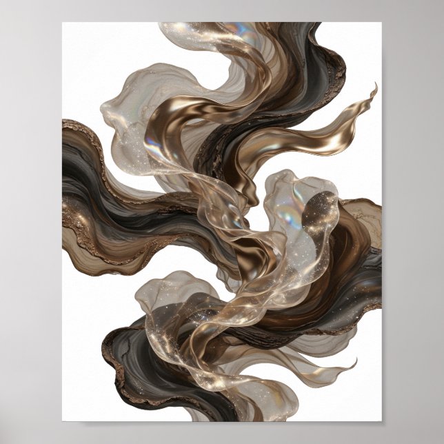 Catchy Gold ABSTRACT ART Art Print (Front)