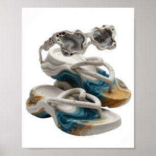 Catchy Grey ABSTRACT ART Design Poster