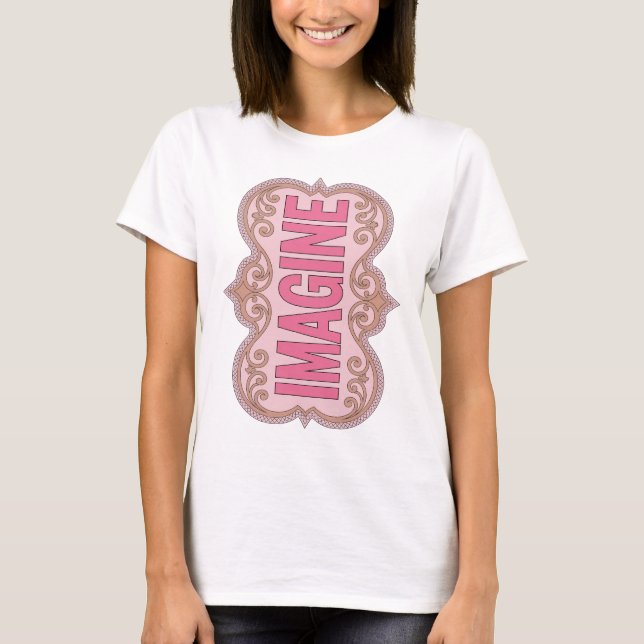 Catchy Pink IMAGINE Custom Design T-Shirt (Front)