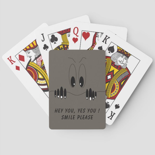 Catchy Playing Cards Funny Eyes Your Text Colours (Back)