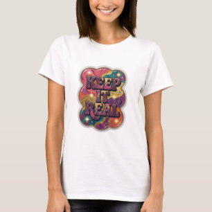 Catchy Purple KEEP IT REAL Graphic Tee