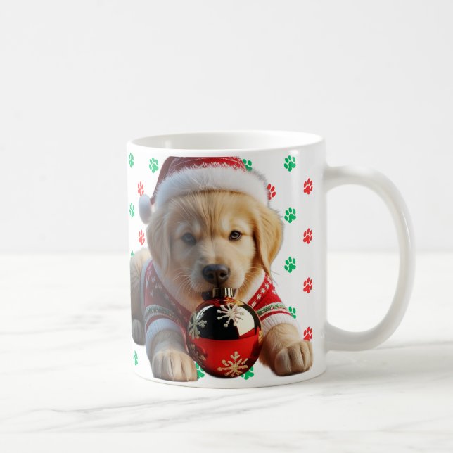 Catchy Santa's Golden Retriever Christmas  Coffee Mug (Right)