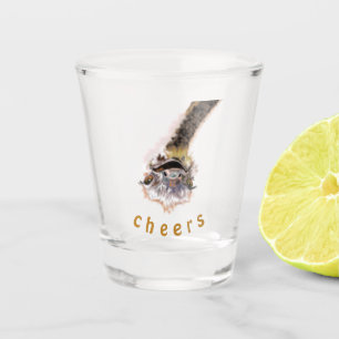 Catchy Shot Glass Cheers Ostrich