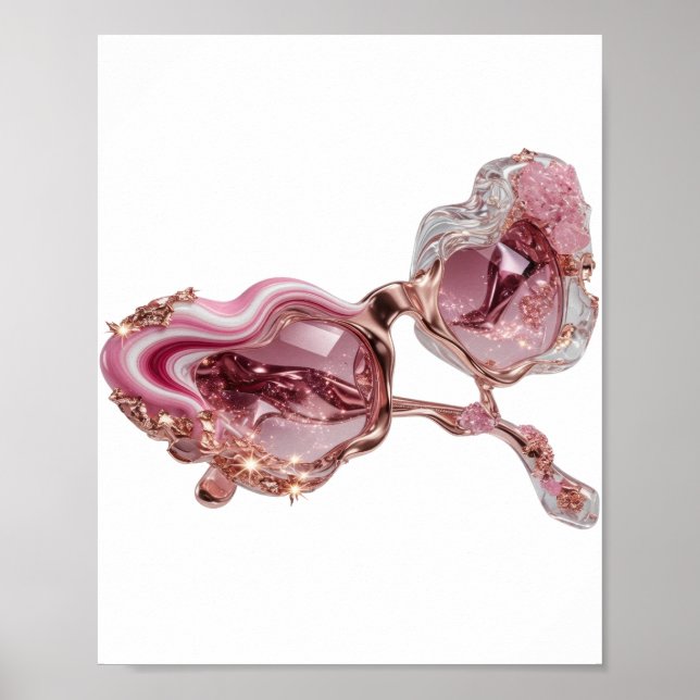 Catchy Silver ABSTRACT ART Abstract Design v2 Poster (Front)