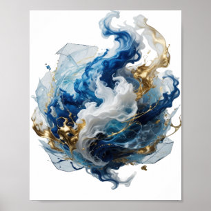 Catchy Silver ABSTRACT ART Artistic Motif Poster