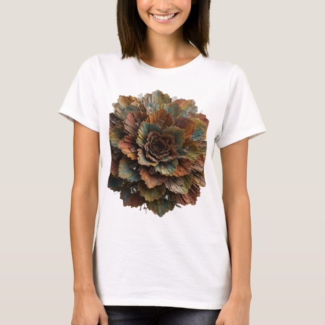 Catchy Silver ABSTRACT ART Graphic Design T-Shirt (Front)