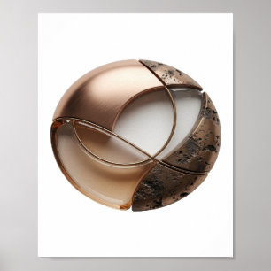 Catchy Silver ABSTRACT ART Graphic Design v2 Poster