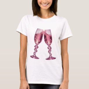 Catchy Silver CHAMPAGNE GLASSES Tee