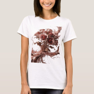 Catchy Silver CHOCOLATE ROSES Slogan Tee