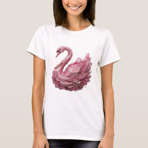 Catchy Silver GLAMOROUS SWAN Modern Design T-Shirt