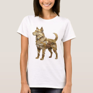 Catchy Silver GOLDEN DOG 3D Text Art T-Shirt