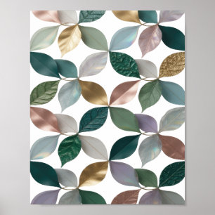 Catchy Silver LEAVES Statement Design Poster