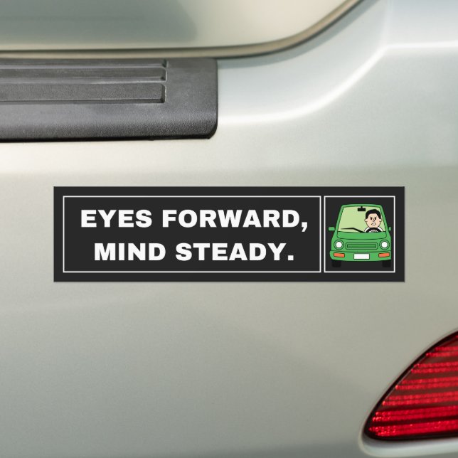 Catchy Wise Alert Driving Bumper Sticker (On Car)