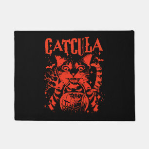 CATCULA Funny CAT Vampire Dracula Halloween Doormat