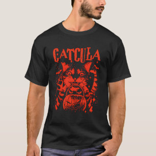 Catcula Funny Cat Vampire Dracula Halloween T-Shirt