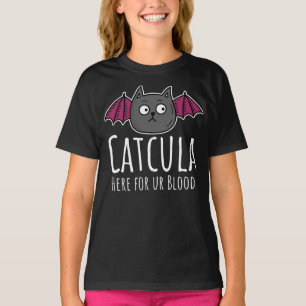 Catcula Here For Ur Blood Parody Cat Halloween T-Shirt