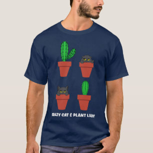 Catcus Cat Cactus Succulent Design for Crazy Plant T-Shirt