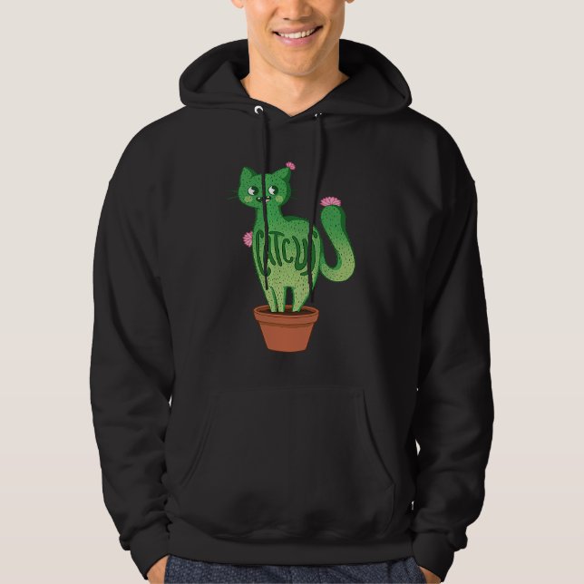 Catcus Cat Cactus Succulent Plants Kitty Lovers Fu Hoodie (Front)