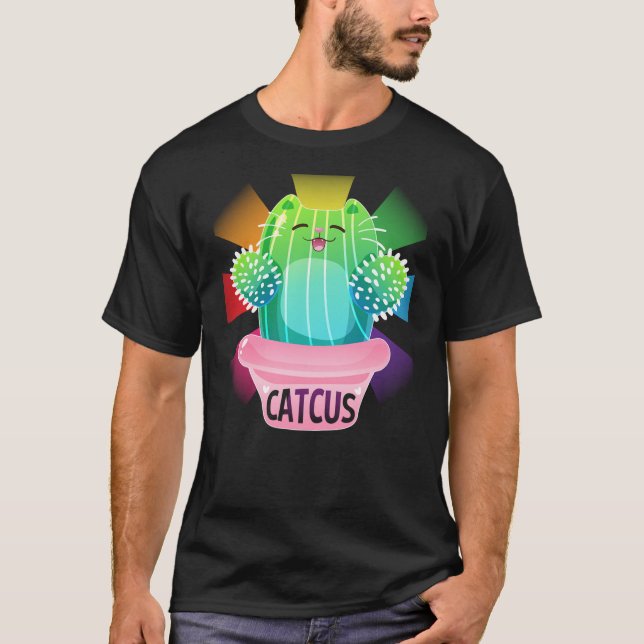 Catcus Cat Gifts Cactus for Kitty Lovers Men Women T-Shirt (Front)