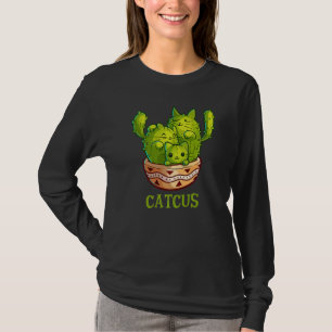 Catcus Cute Cat And Cactus Mexican Cactus Cinco De T-Shirt