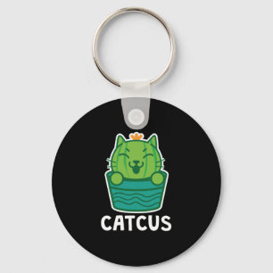 Catcus Funny Cat Lover Succulent Cactus Key Ring