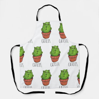 Catcus Funny Pet Cactus Kitty Succulent Apron