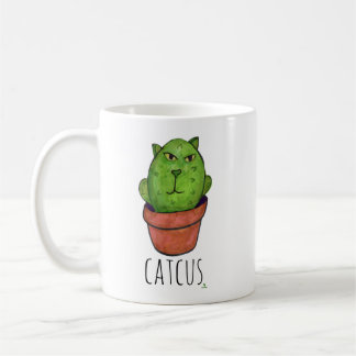 Catcus Pet Cactus Cartoon Cat Design Coffee Mug
