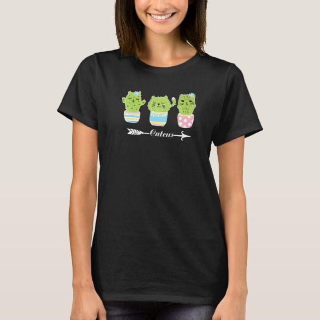 Catcus Women Mens Cactus Cat Plant Catus Plant T-Shirt (Front)