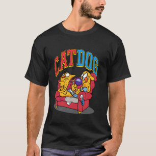 CatDog Hanging Out Retro Cartoon T-Shirt
