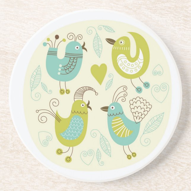 cate cartoon birds coaster (Front)