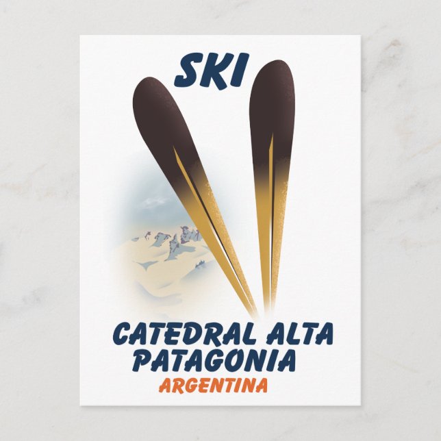 Catedral Alta Patagonia, Argentina ski poster Postcard (Front)