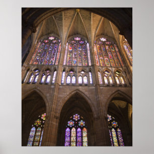 Catedral de Leon, interior stained glass windows 2 Poster