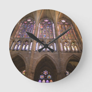 Catedral de Leon, interior stained glass windows 2 Round Clock